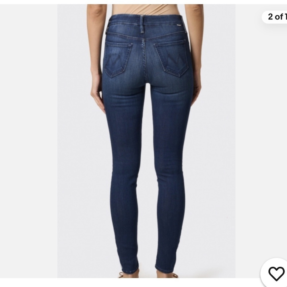 Mother, high waisted, looker ankle fray, Dark Blue Women's Jeans size 27 - Picture 11 of 11